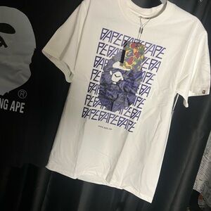 Bape White and Purple Graphic Tee